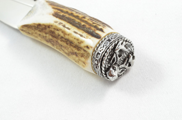 Antler Stag Horn Handle Pewter Capped Sgain Dubh Dirk Hand Forged Carbon Steel Blade Made In Sheffield England - Image 5