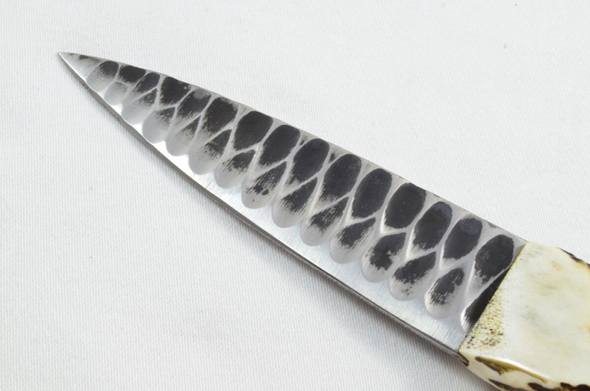 Antler Stag Horn Handle Pewter Capped Sgain Dubh Dirk Hand Forged Steel Blade Made In Sheffield England - Image 3