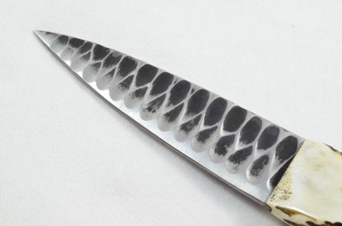 Antler Stag Horn Handle Pewter Capped Sgain Dubh Dirk Hand Forged Steel Blade Made In Sheffield England - Image 3