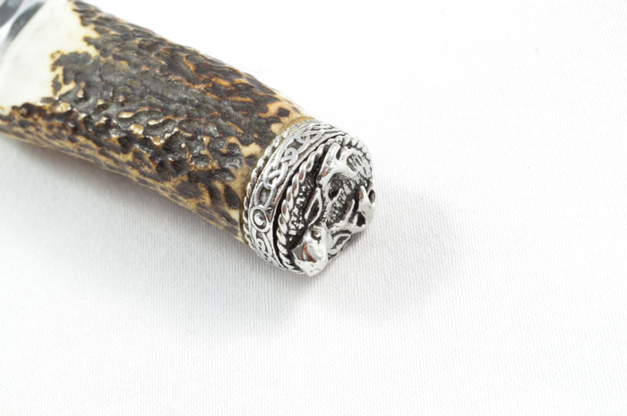 Antler Stag Horn Handle Pewter Capped Sgain Dubh Dirk Hand Forged Steel Blade Made In Sheffield England - Image 6