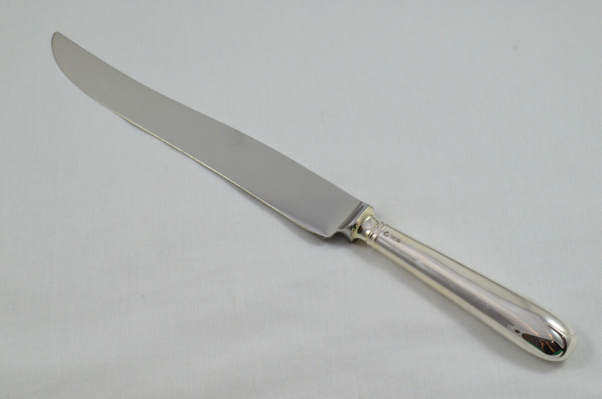 Old English Pip Wooden Cased Sterling Silver Handled 2 Piece Carving Set 1973 - Image 3