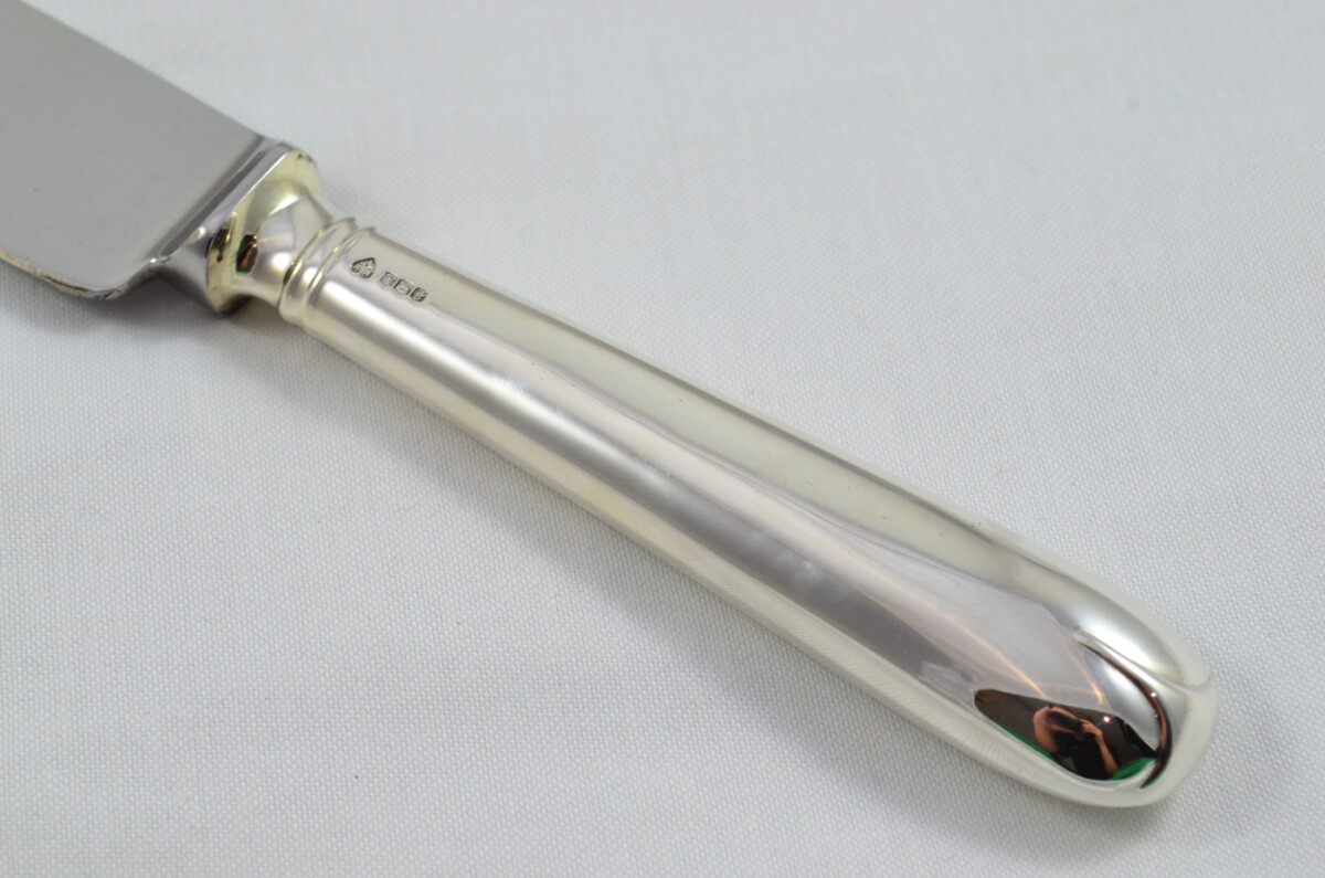 Old English Pip Wooden Cased Sterling Silver Handled 2 Piece Carving Set 1973 - Image 5