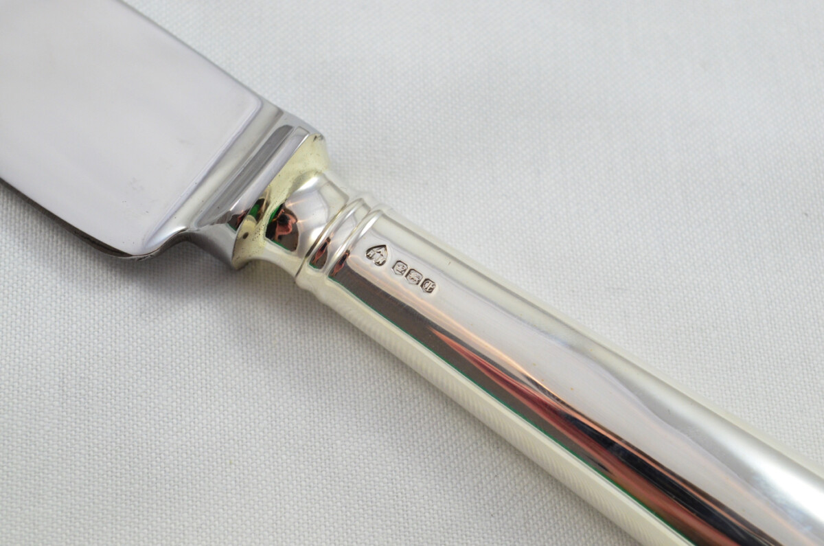 Old English Pip Wooden Cased Sterling Silver Handled 2 Piece Carving Set 1973 - Image 7