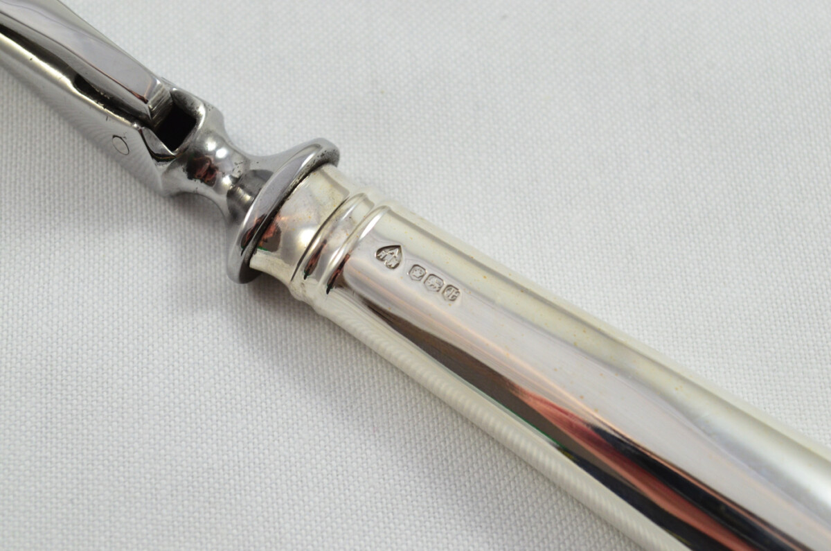 Old English Pip Wooden Cased Sterling Silver Handled 2 Piece Carving Set 1973 - Image 9