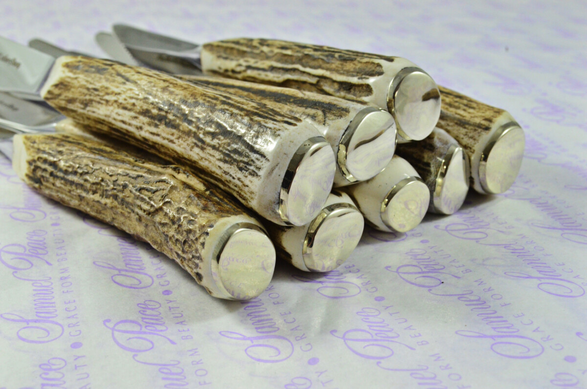 Coarse Serrate Eight Genuine Stag/Antler Handle Steak/Bistro/Grill Knife Made Sheffield England - Image 12