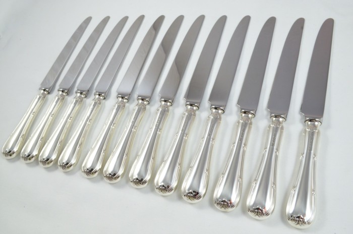 2021 Sterling Silver Empire Pattern Sheffield 12 Dinner Knives Yates Brothers