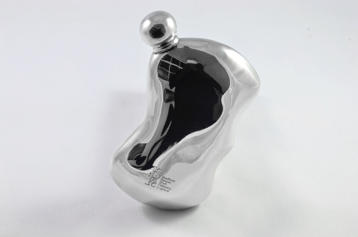 Brand New Pewter 4oz Hip Flask "The Grip!" Bespoke Handmade in Sheffield England - Image 3