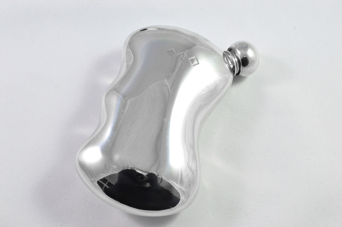 Brand New Pewter 4oz Hip Flask "The Grip!" Bespoke Handmade in Sheffield England - Image 4