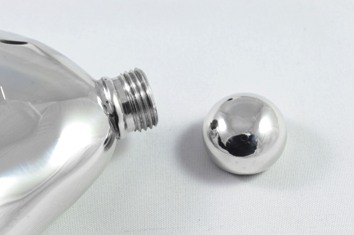 Brand New Pewter 4oz Hip Flask "The Grip!" Bespoke Handmade in Sheffield England - Image 9