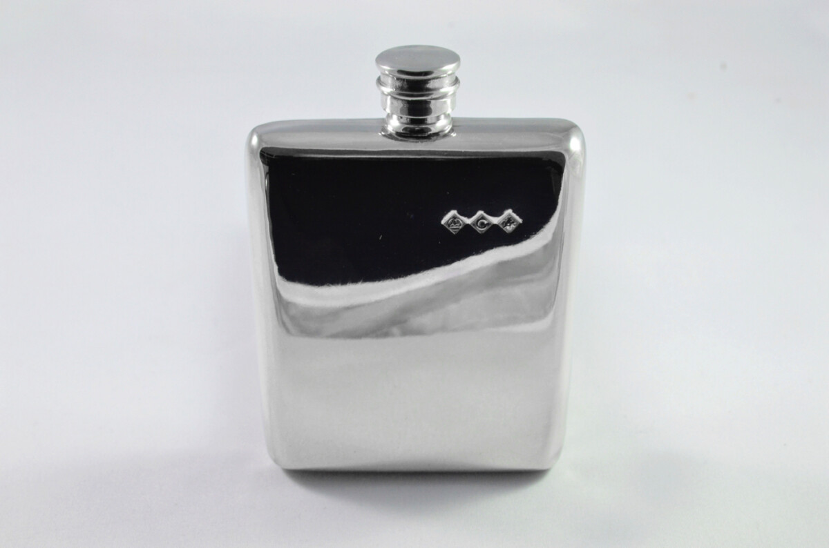 Brand New Pewter 5oz Traditional/Retro Hip Flask Bespoke Handmade in Sheffield England FREE ENGRAVING