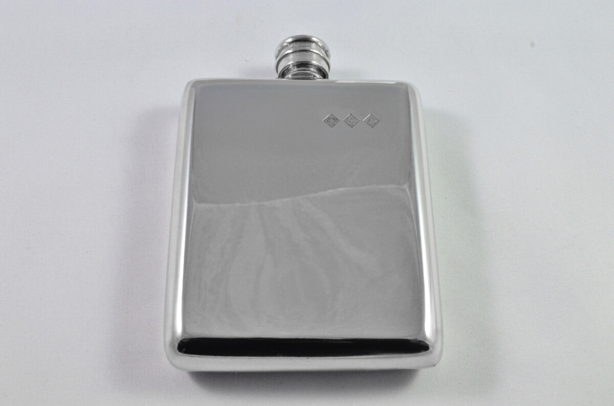Brand New Pewter 5oz Traditional/Retro Hip Flask Bespoke Handmade in Sheffield England FREE ENGRAVING - Image 3