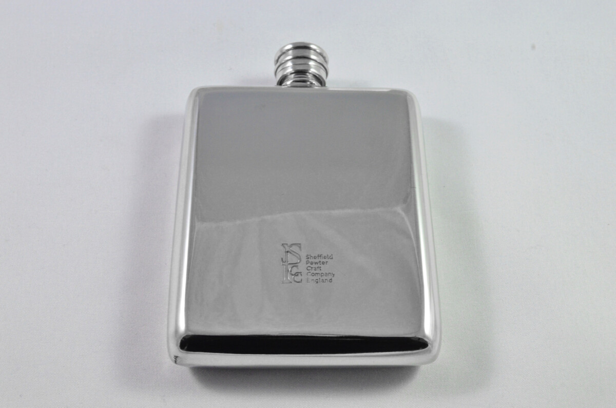 Brand New Pewter 5oz Traditional/Retro Hip Flask Bespoke Handmade in Sheffield England FREE ENGRAVING - Image 4