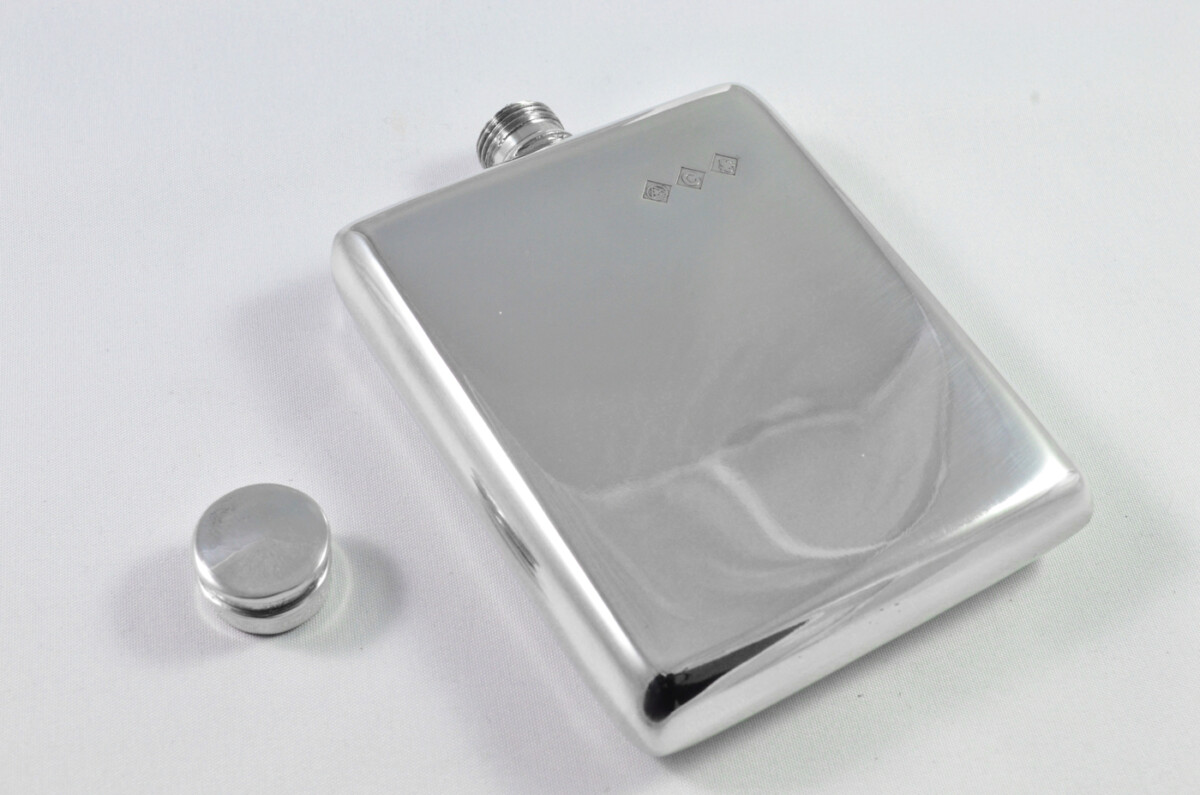 Brand New Pewter 5oz Traditional/Retro Hip Flask Bespoke Handmade in Sheffield England FREE ENGRAVING - Image 5