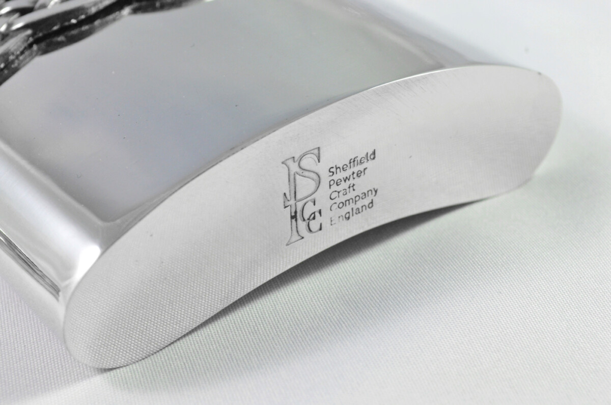 Brand New Pewter 6oz Celtic Band Kidney Shaped Hip Flask Bespoke Handmade in Sheffield England - Image 7