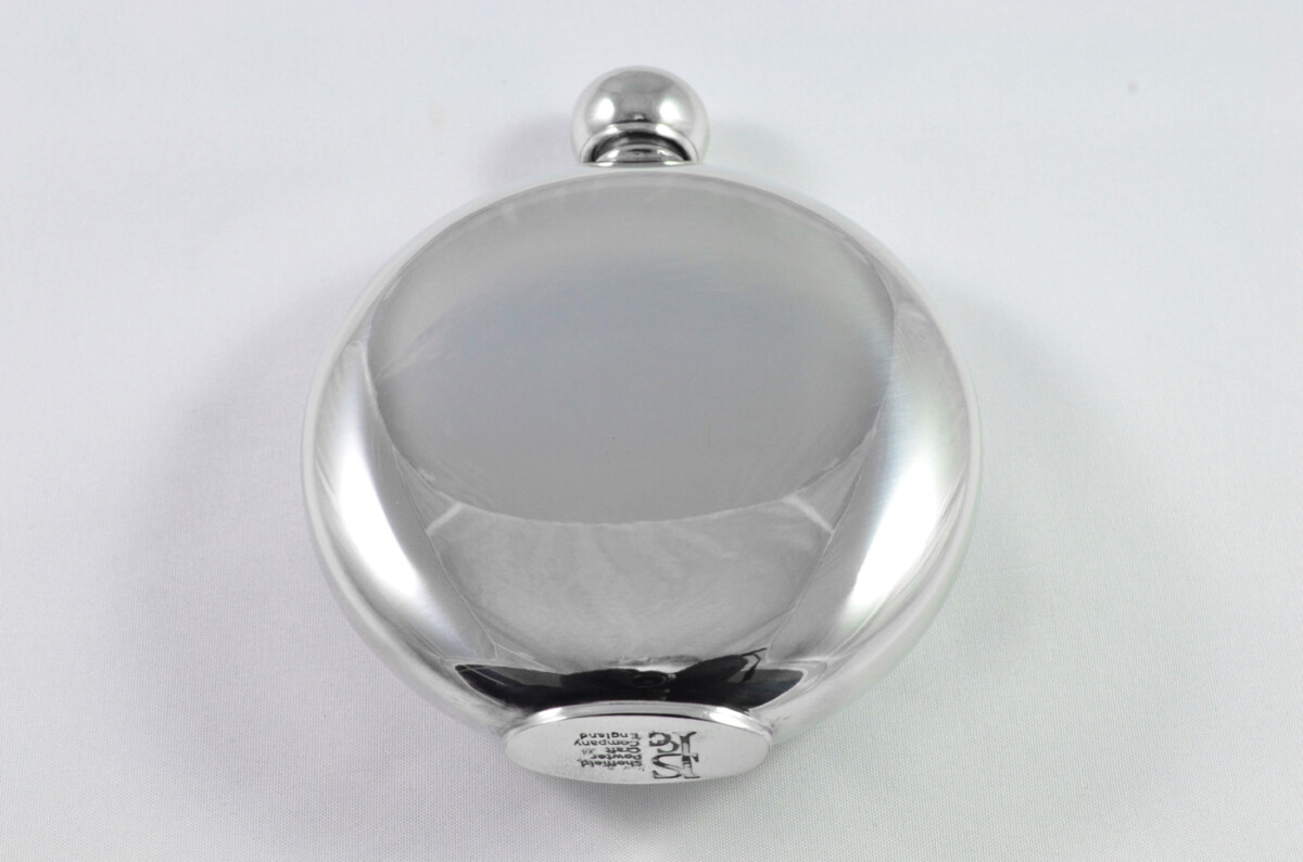 Brand New Pewter 6oz Celtic Badge Round Hip Flask Bespoke Handmade in Sheffield England - Image 4