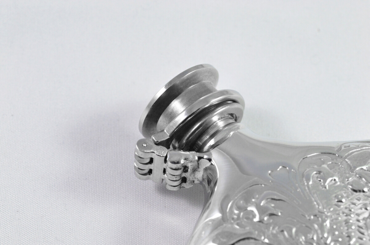 Brand New Pewter 6oz Sporran Highland Foliage Pattern Hip Flask Bespoke Handmade in Sheffield England - Image 4