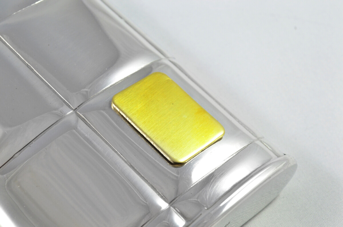 Brand New Pewter 6oz Art Deco Hip Flask with Brass Badge Bespoke Handmade in Sheffield England FREE ENGRAVING - Image 7