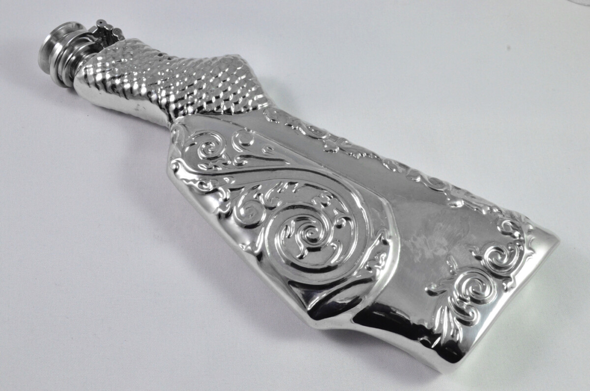 Brand New Pewter 6oz Gun Stock Design Hip Flask Unique Handmade in Sheffield England - Image 3