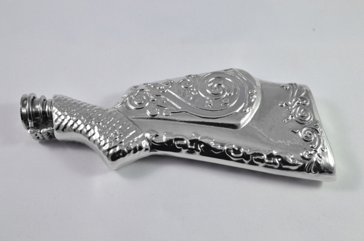 Brand New Pewter 6oz Gun Stock Design Hip Flask Unique Handmade in Sheffield England - Image 6