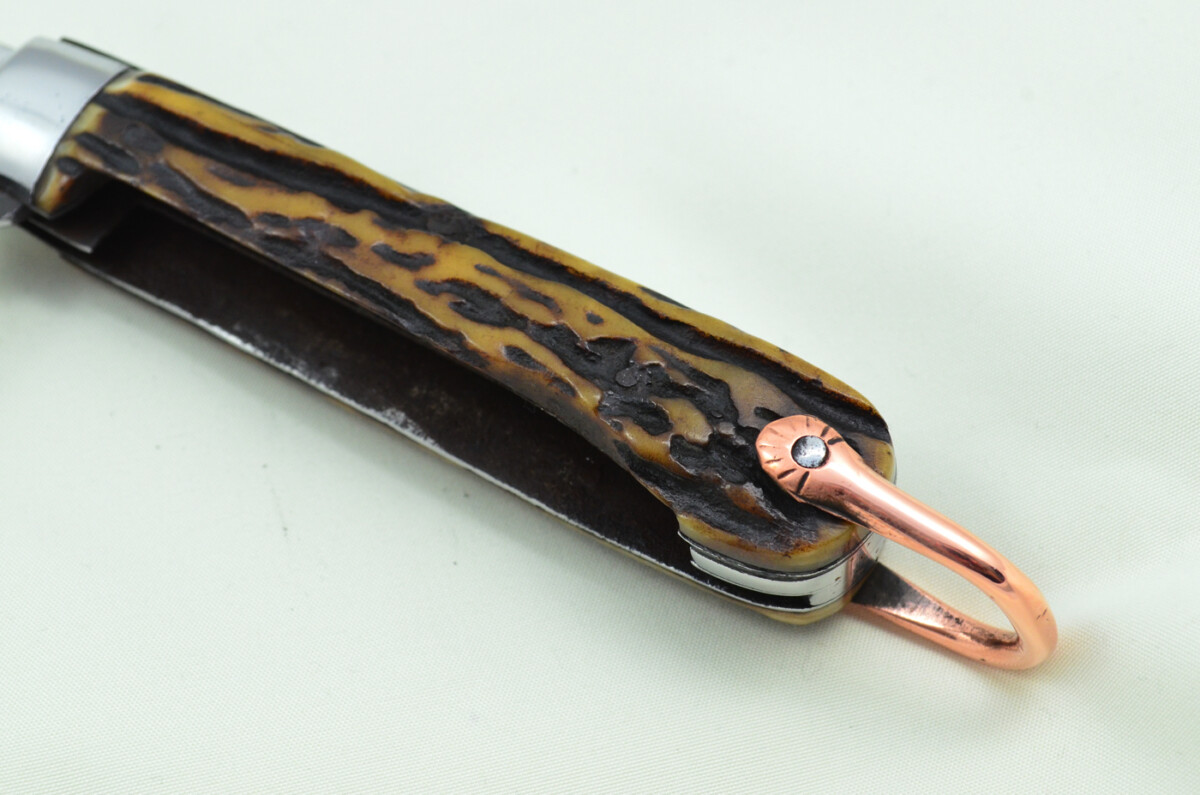 Antique British Farmers Pen/Pocket Knife Stag Horn Antler Scales Made in Sheffield England c1900 - Image 3