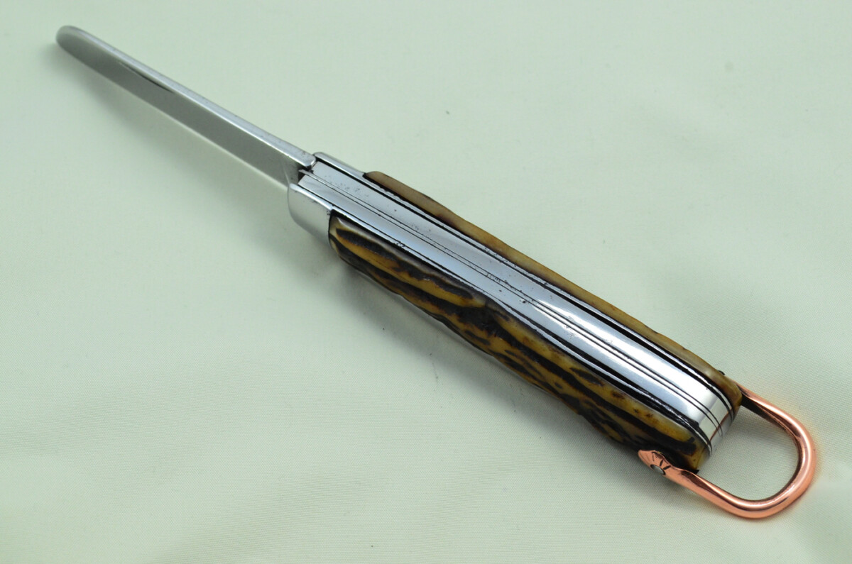 Antique British Farmers Pen/Pocket Knife Stag Horn Antler Scales Made in Sheffield England c1900 - Image 7