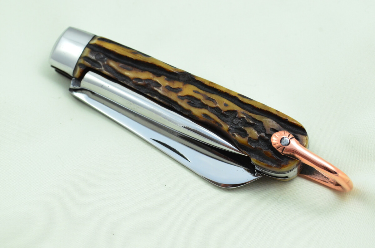 Antique British Farmers Pen/Pocket Knife Stag Horn Antler Scales Made in Sheffield England c1900 - Image 9