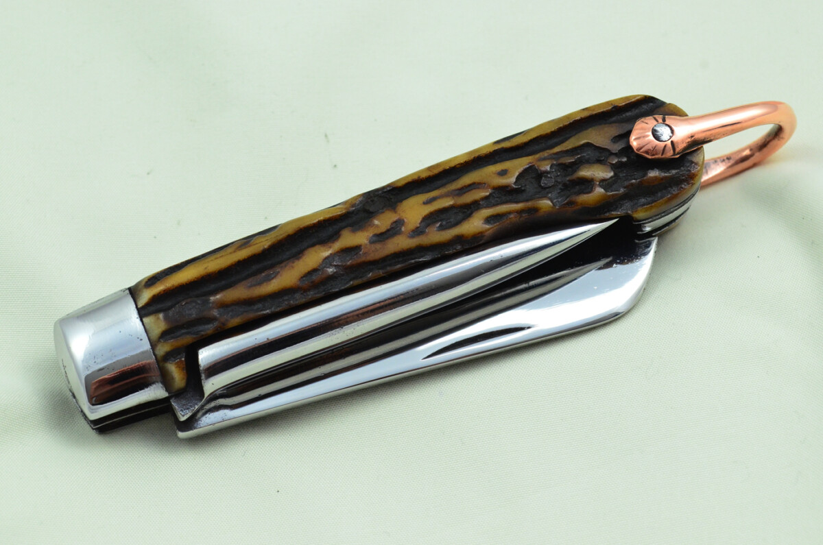 Antique British Farmers Pen/Pocket Knife Stag Horn Antler Scales Made in Sheffield England c1900 - Image 10