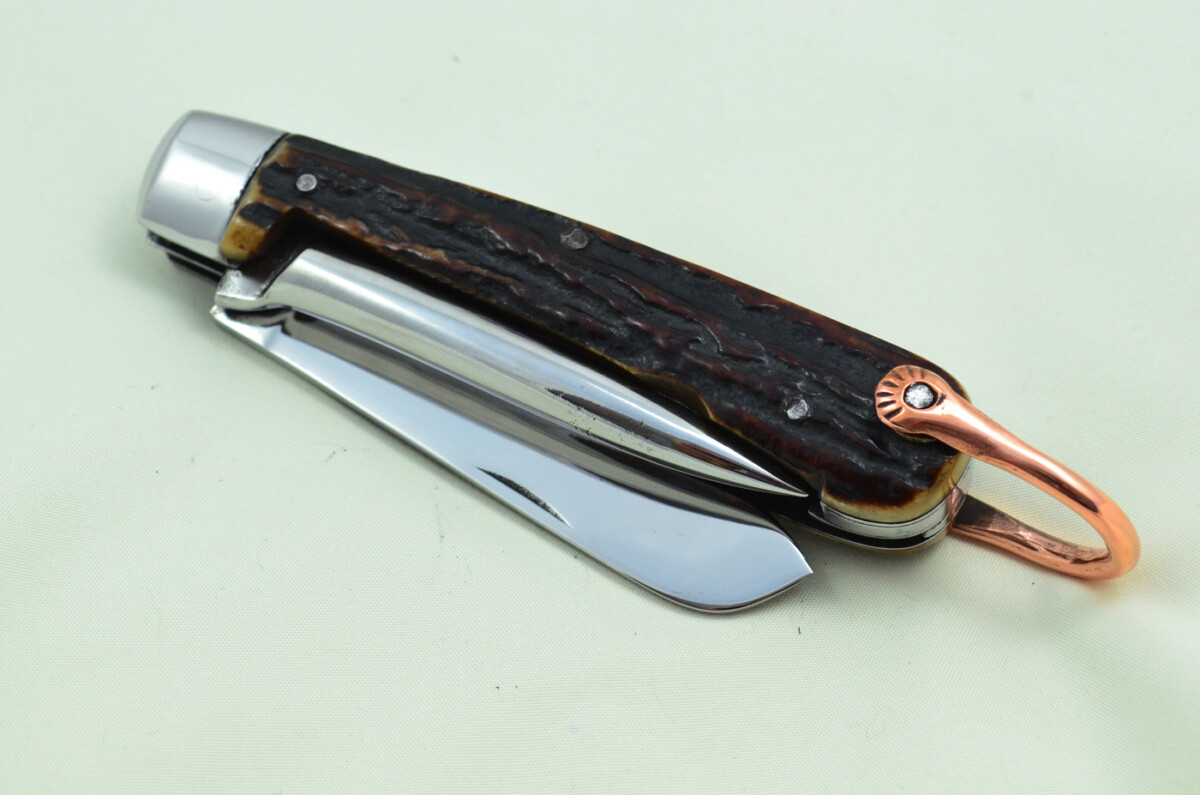 Antique British Farmers Pen/Pocket Knife Stag Horn Antler Scales Made in Sheffield England c1900 - Image 10