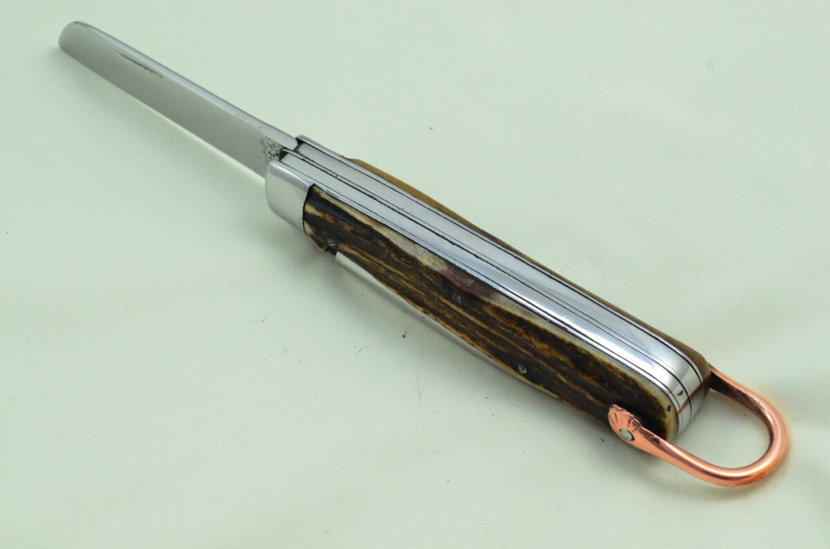 Antique British Farmers Pen/Pocket Knife Stag Horn Antler Scales Made in Sheffield England c1900 - Image 9