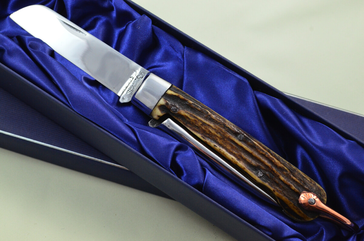 Antique British Farmers Pen/Pocket Knife Stag Horn Antler Scales Made in Sheffield England c1900