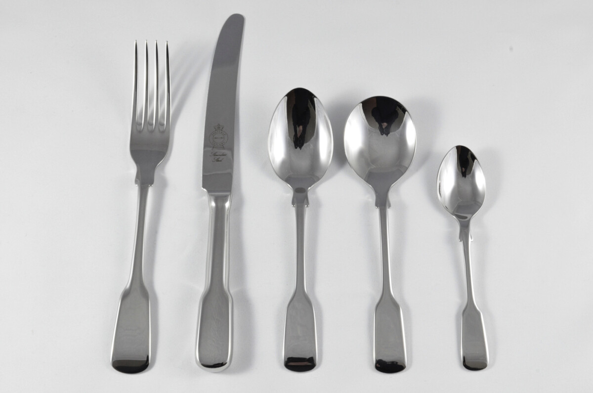 New Old English Fiddle Pattern 5 Piece place Setting Made in Sheffield England Stainless Steel Cutlery