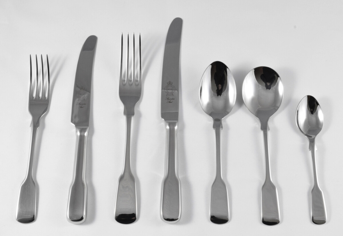 New Old English Fiddle Pattern 7 Piece place Setting Made in Sheffield England Stainless Steel Cutlery