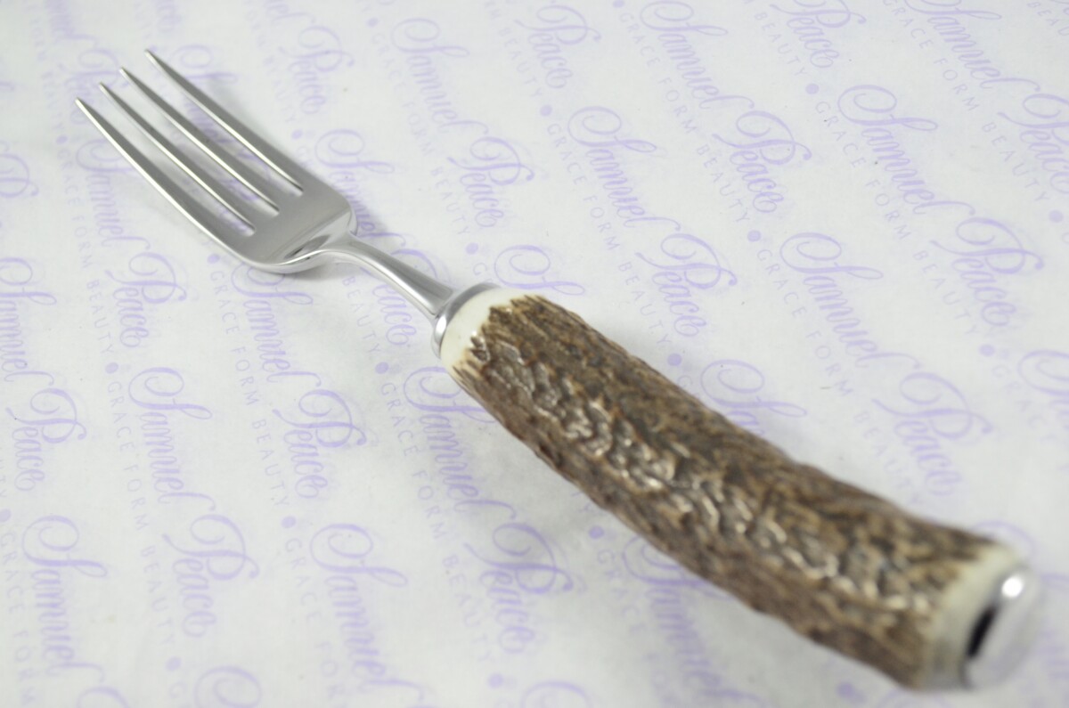 A Set of Six Genuine Stag/Antler Handle Steak Forks Boxed Made In Sheffield England - Image 7