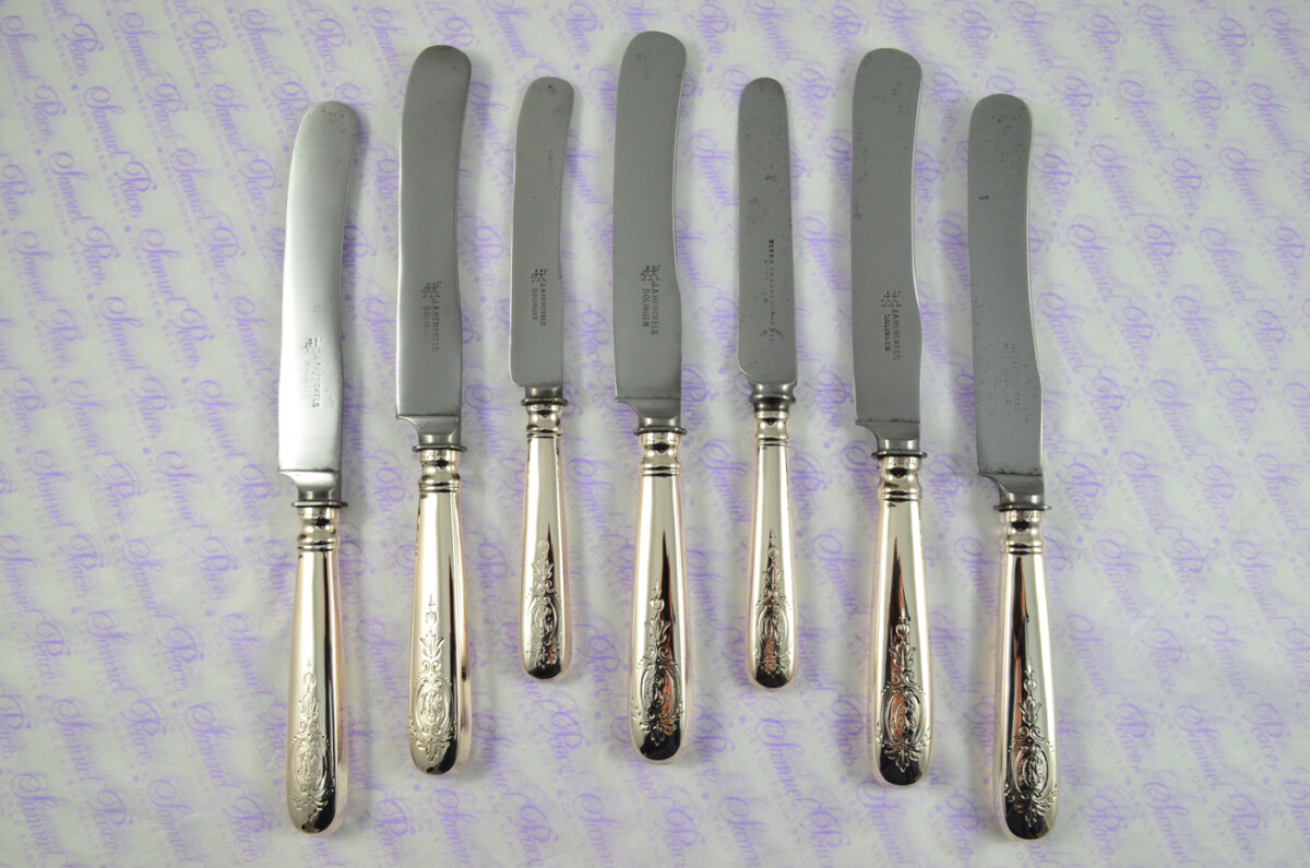 A Collection German Knives Sterling Silver 800 Silver Mark
