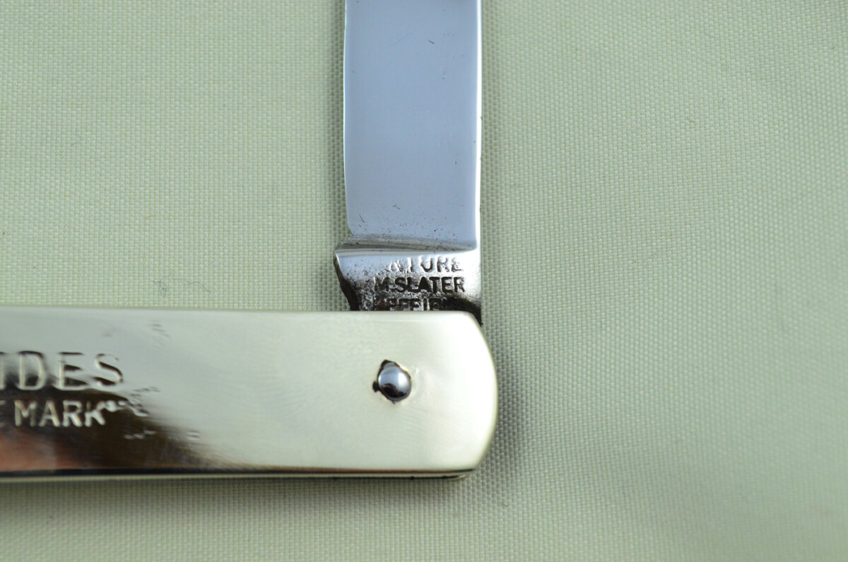 H.M. Slater Sheffield Made 2 Blade Brass Scaled Pen/Pocket Knife Girl Guides - Image 5