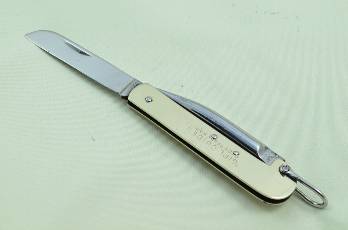 H.M. Slater Sheffield Made 2 Blade Brass Scaled Pen/Pocket Knife Girl Guides - Image 7