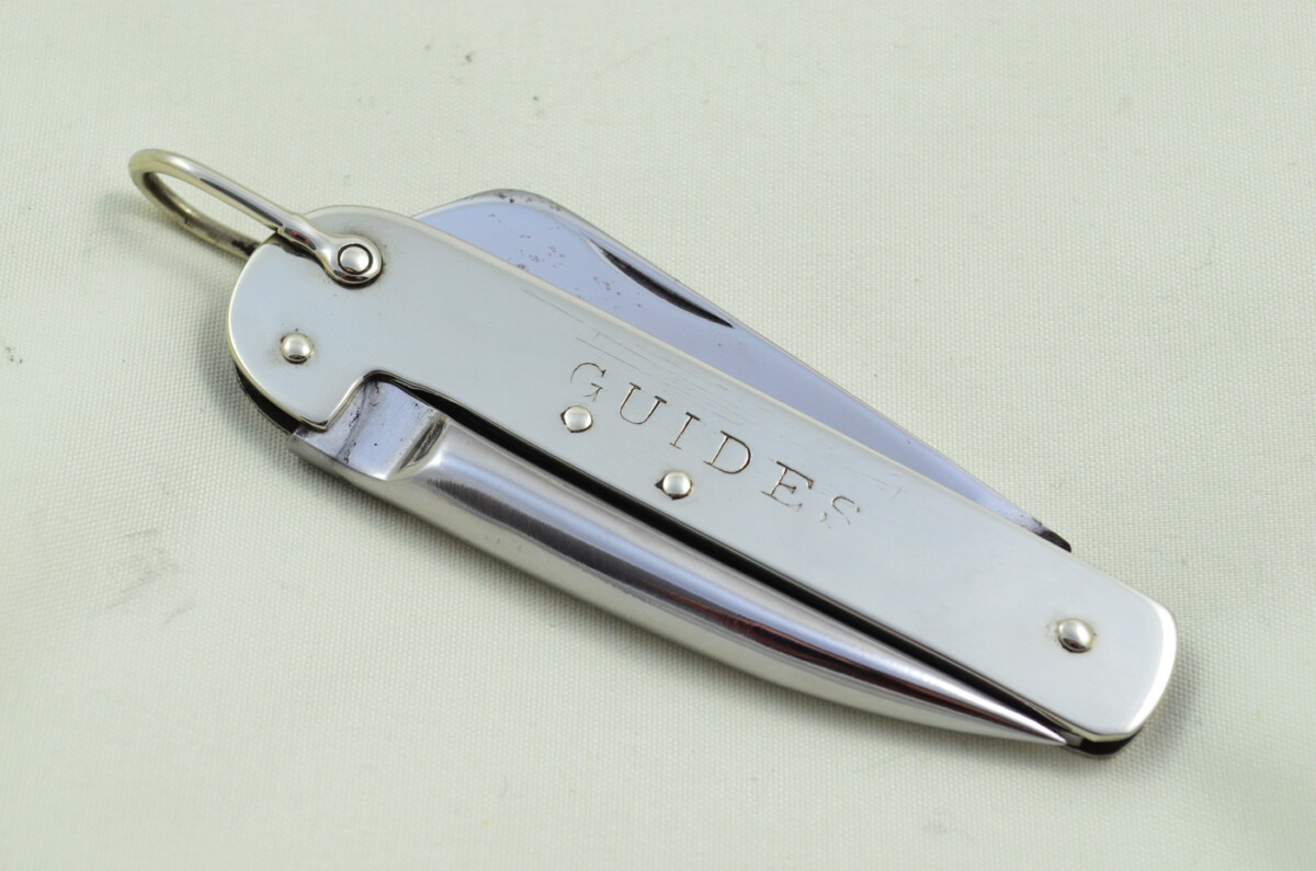 William Rodgers Sheffield Made 2 Blade Brass Scaled Pen/Pocket Knife Girl Guides - Image 7