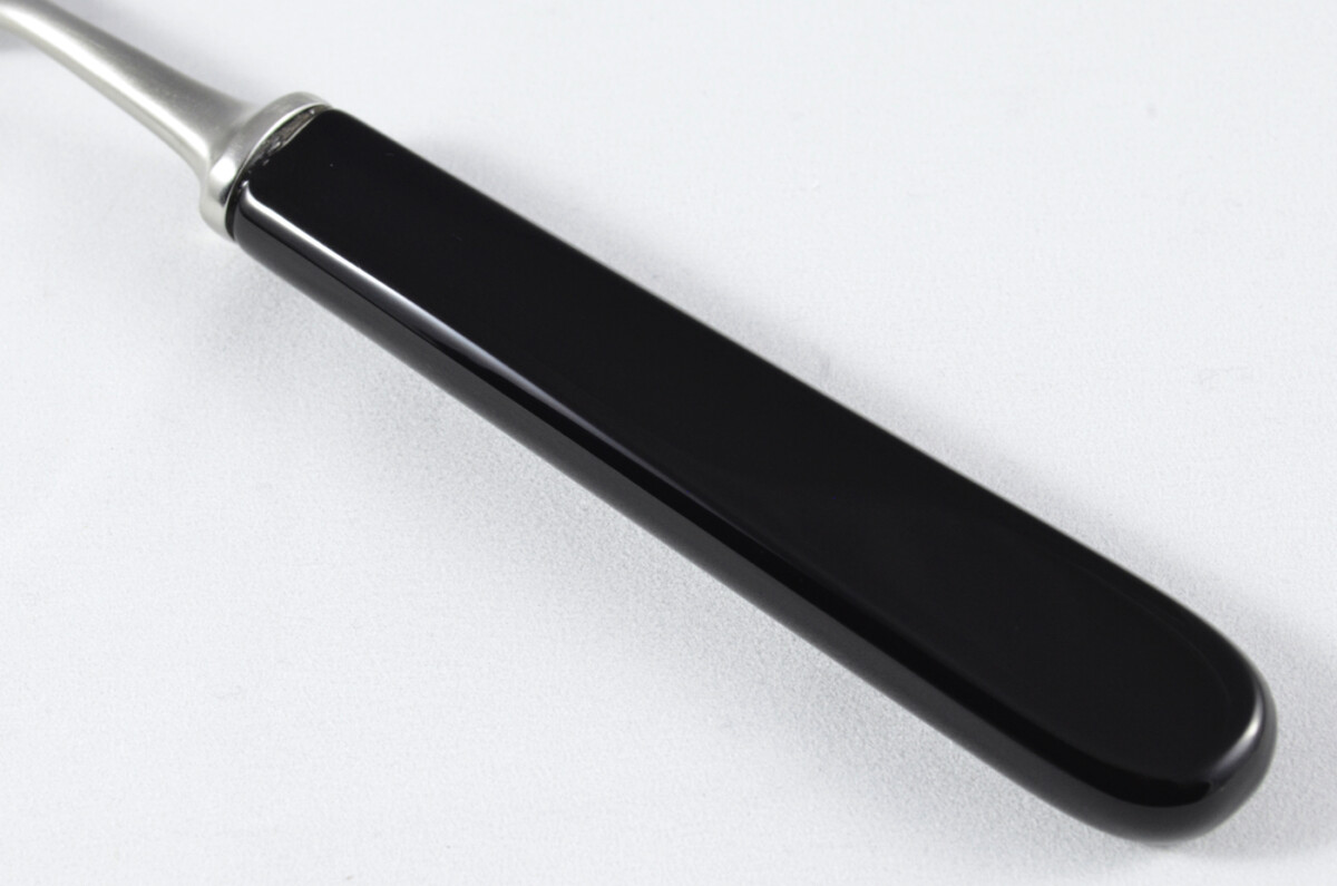 New Fantastic Genuine Black Handle Table Knife & Fork Brushed Finish Made In Sheffield England - Image 7