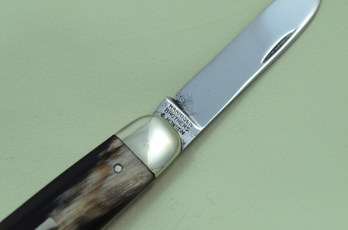 Harrison Bros & Howson Sheffield Made 2 Bladed Buffalo Scaled Pen Knife - Image 3