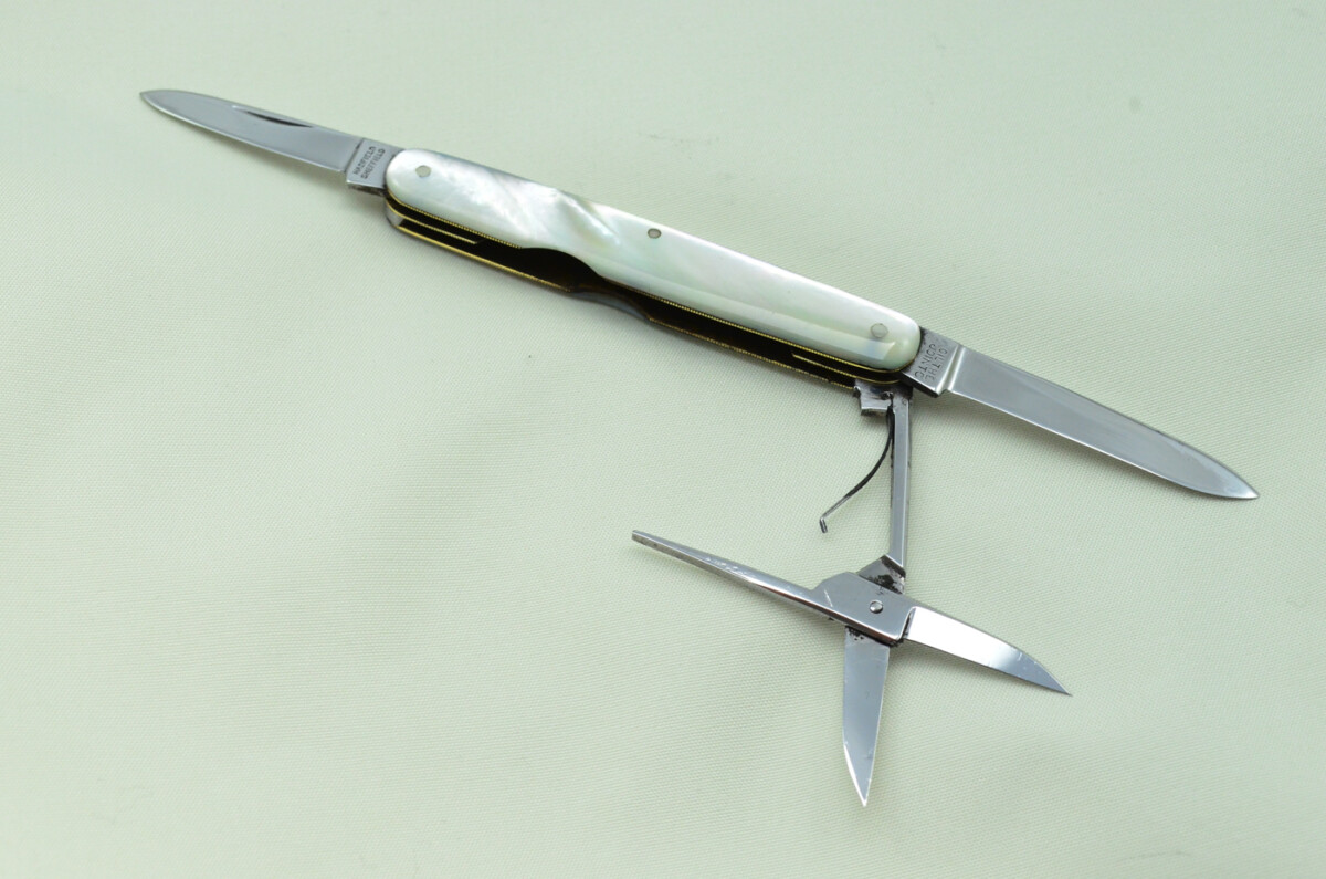 Triple Blade Fantastic Carbon Steel Bladed Mother Of Pearl Fully Restored Sheffield Made Pen/Pocket Knife c1900 Maker Hadfield
