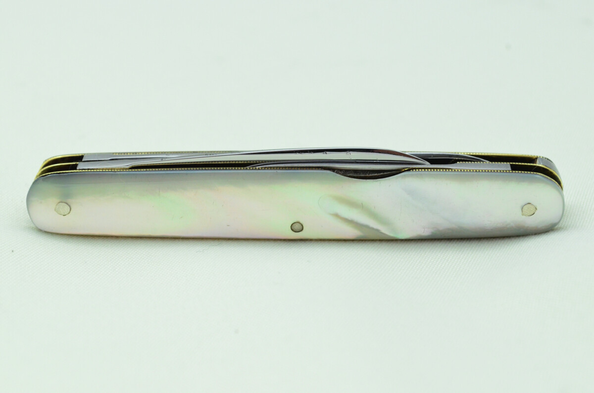 Triple Blade Fantastic Carbon Steel Bladed Mother Of Pearl Fully Restored Sheffield Made Pen/Pocket Knife c1900 Maker Hadfield - Image 8