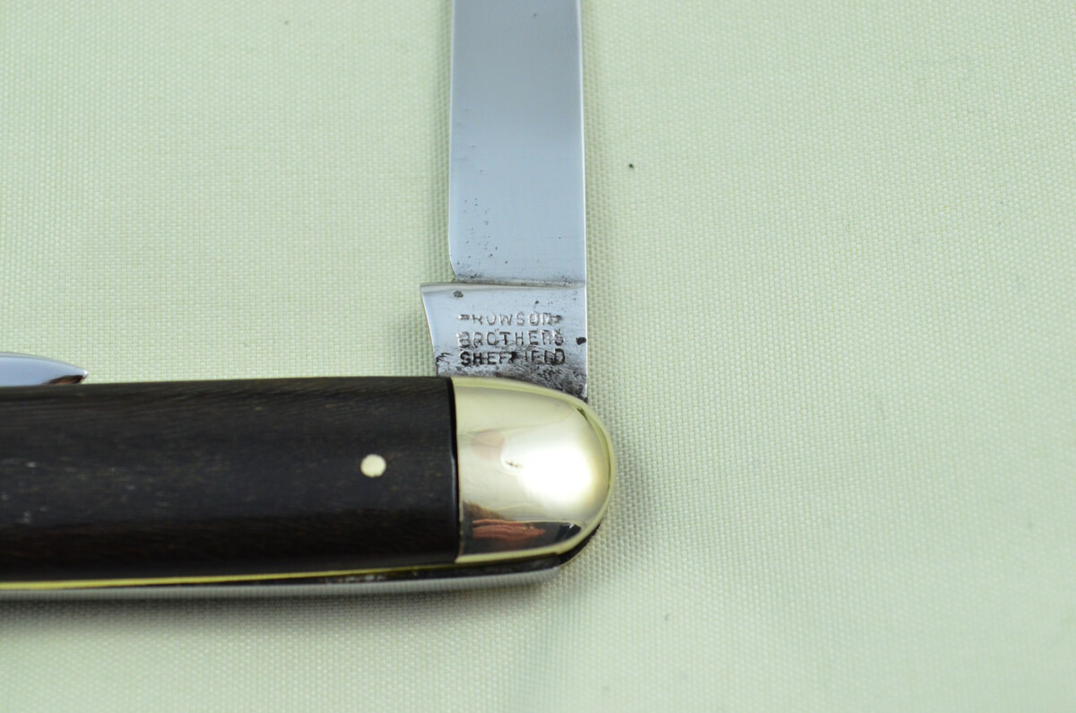 Harrison Bros Sheffield Made 2 Bladed Ebony Scaled Pen Knife - Image 3