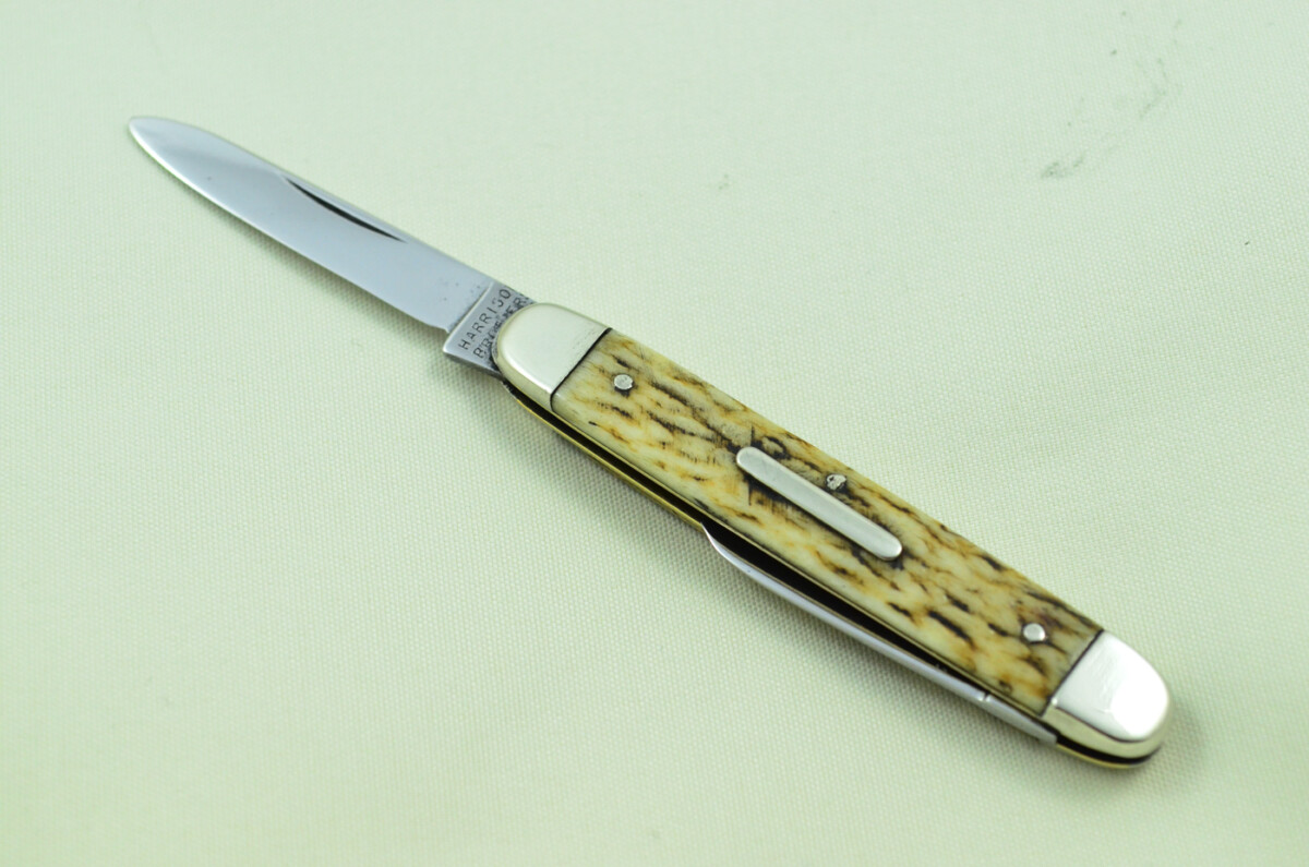 Harrison Bros & Howson Sheffield Made 2 Bladed Stag Horn Antler Scaled Pen Knife - Image 5