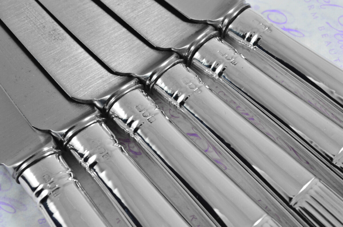 Francis Higgins II London Assayed 12 Dinner Knives Sterling Silver Georgian Pattern 1896 - Image 7