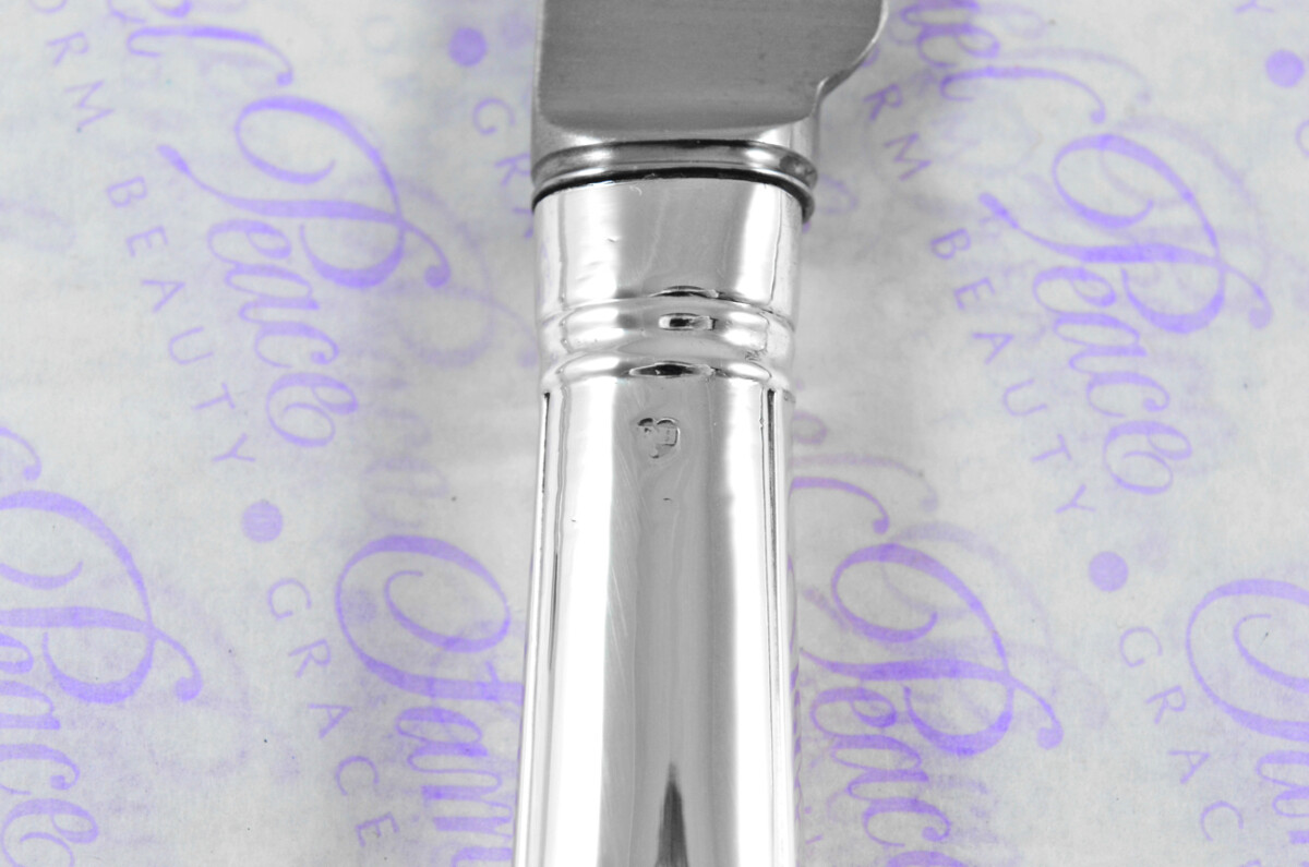 Francis Higgins II London Assayed 12 Dinner Knives Sterling Silver Georgian Pattern 1896 - Image 5