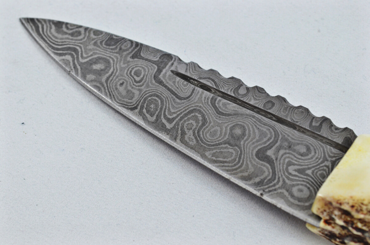 Amazing Bespoke Hand Carved Stallion/Horse Stag Horn Antler Handle Sgian Dubh Damascus Blade Sheffield England - Image 10