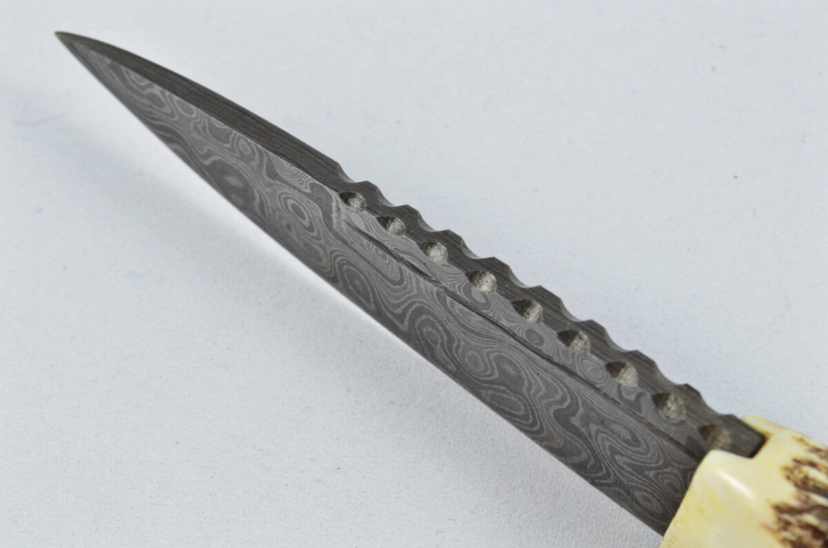 Amazing Bespoke Hand Carved Stallion/Horse Stag Horn Antler Handle Sgian Dubh Damascus Blade Sheffield England - Image 11