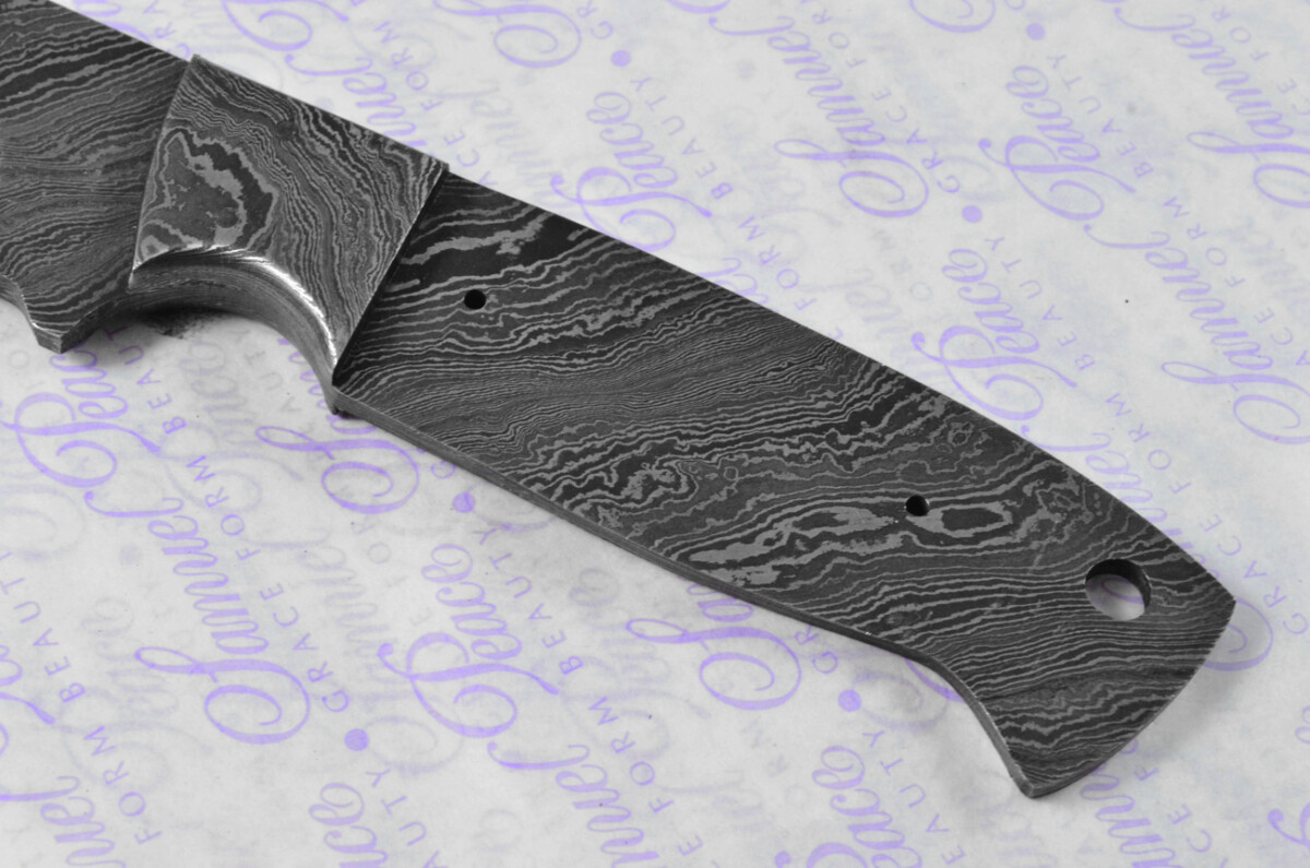 Knife Making Kit! Damascus Steel Bushcraft Knife Laminate Wood Scales Damascus Bolster inc Leather Sheath - Image 5