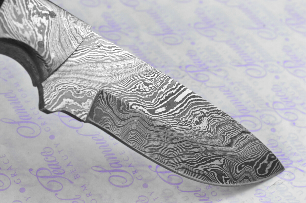 Knife Making Kit! Damascus Steel Bushcraft Knife Laminate Wood Scales Damascus Bolster inc Leather Sheath - Image 7