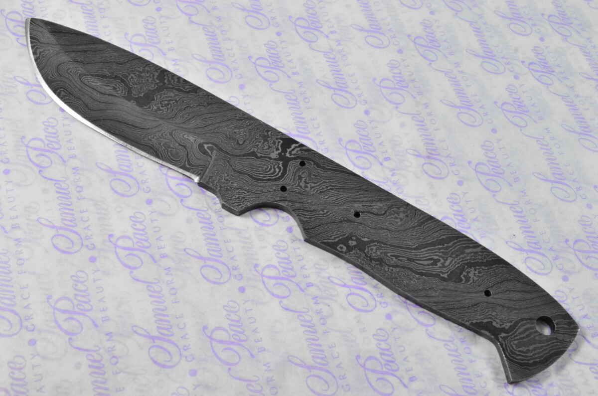 Knife Making Kit! Damascus Steel Bushcraft Knife Laminate Wood Scales inc Leather Sheath - Image 3